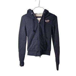 VTG Hollister Cali Y2K Full Zip Hooded Jacket Womens Small Navy Bella Swan core